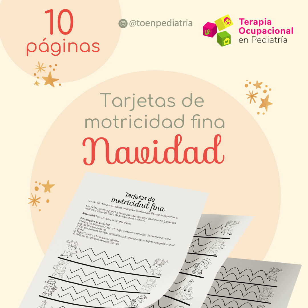 Tarjetas de Motricidad Fina Navidad